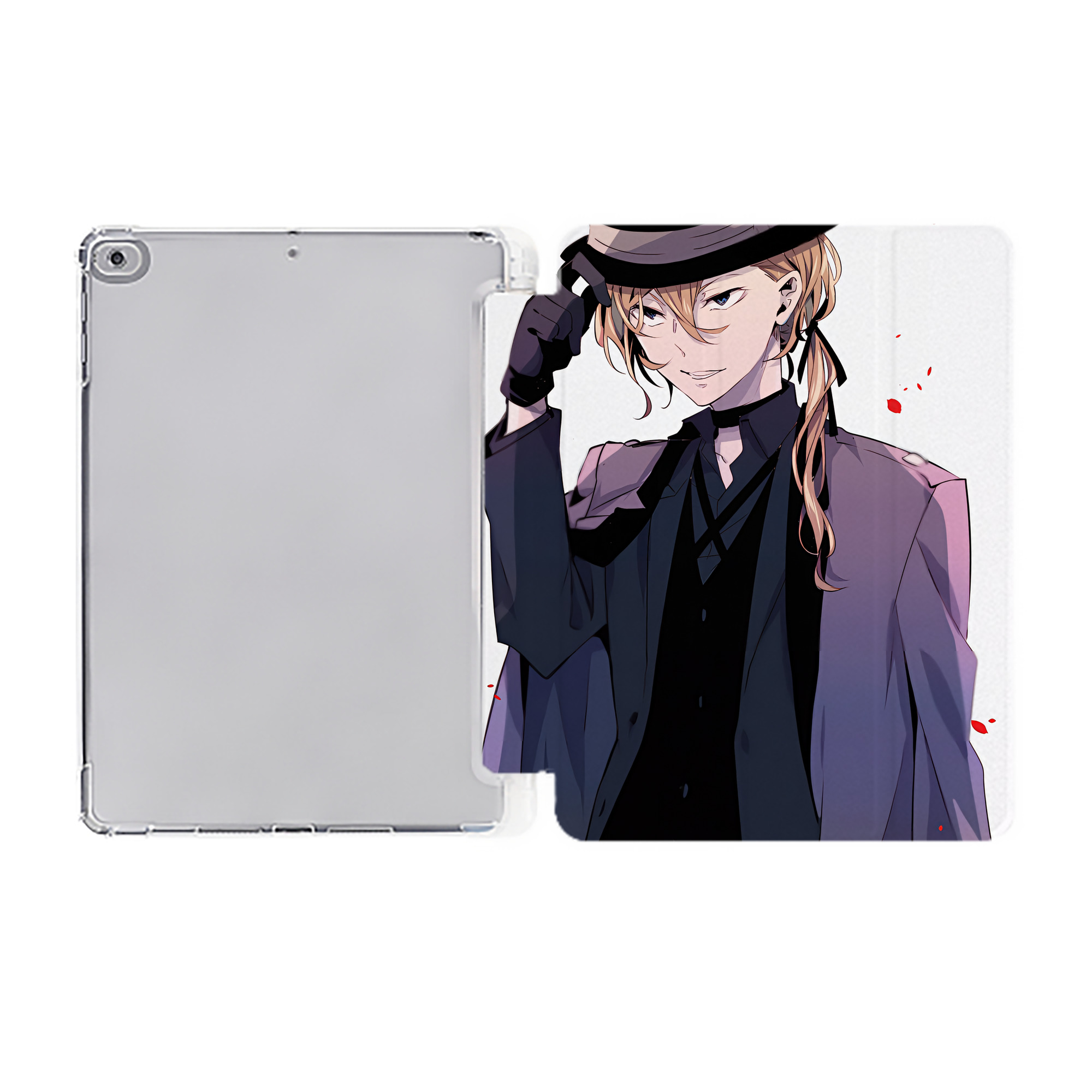 （画像用） 文豪ストレイドッグス Bungo Stray Dogs IPad ケース ペン収納付き 三つ折りスタンド PUレザー×シリコン 対応機種9.5/10.5/10.9インチ